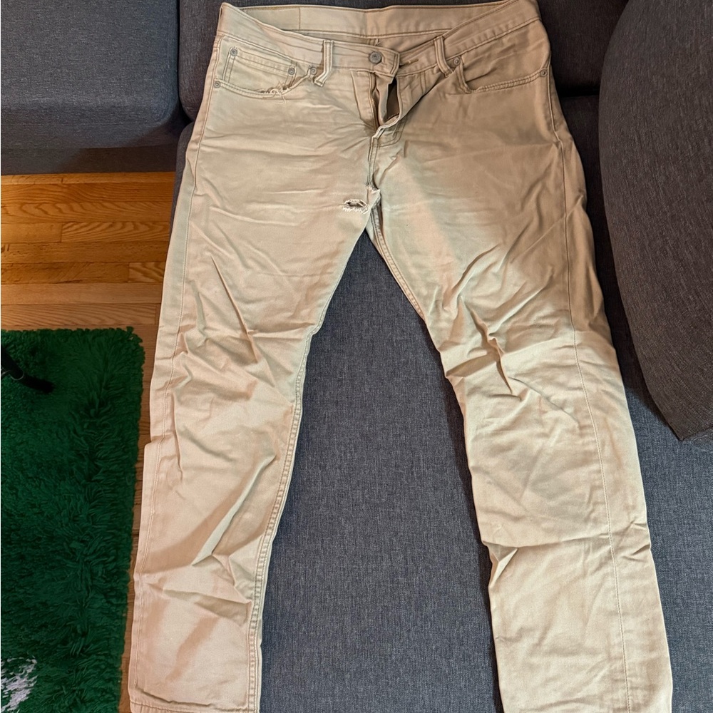 Levi’s 508 (soft material jeans. Like a dress pants almost).